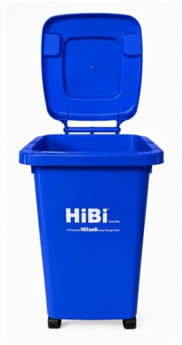 Image of HiBi AW 50 Litre Dustbin - Large Outdoor Waste Bin | Heavy Duty Garbage Container with Wheels | Durable Plastic Trash Can for Home, Office, Hospitals, Public Areas (Blue)