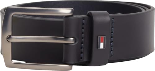 Tommy Hilfiger Ceinture Homme Denton 3,5 cm Cuir, Bleu (Space Blue), 100 cm