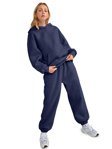 Image of AUTOMET Womens 2 Piece Lounge Sweatsuit Fall Fashion Matching Sweat Sets | Oversized Fall Hoodies & Baggy Jogger Sweatpants Fashion 2026 Outfits