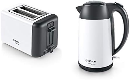 Bosch TAT3P421GB DesignLine Toaster, Stainless Steel, 970 W, White