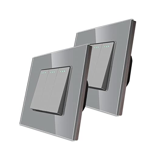 2 Pack CNBINGO 2-Way Rocker Button Switch with Phosphor Dots, Modern ...