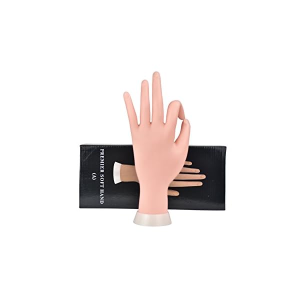 Übungshand für Maniküre und Fingernägel, Modellhand, flexible bewegliche Hand aus weichem Kunststoff für künstliche Nägel, Nailart, Anfänger, Übung – Bild 5