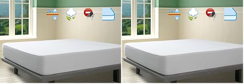 Savel, Protège Matelas 100% Coton Molleton Vierge et Naturel imperméable et Respirant, 80x190/200cm (Lot de 2)