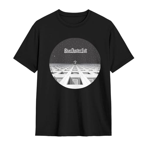 Blue Music Oyster Band Cult Mens & Womens Graphic Concert Tee Band Tour Short Sleeve T-Shirt for Music Lovers 3X-Large