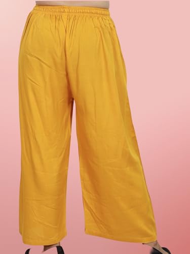 Image of Women's Solid Rayon Palazzo Pants Regular Palazo