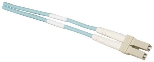 Allen Tel GBLC2-D4-01 Fiber Optic Cable Assembly Patch Cord, LC To LC, Duplex Cable, Multimode Fiber, 1-Meter Length, Aqua Jacket