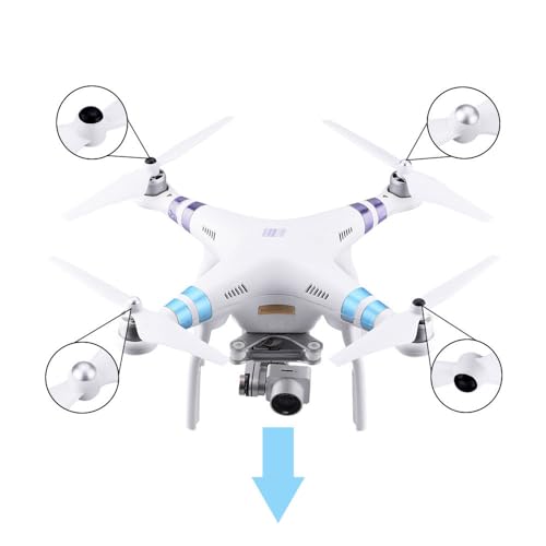 Image of 4 pair Drone blade self-tightening paddle is suitable for DJI Genie 2 /3 /3S /SE (Black with white border)
