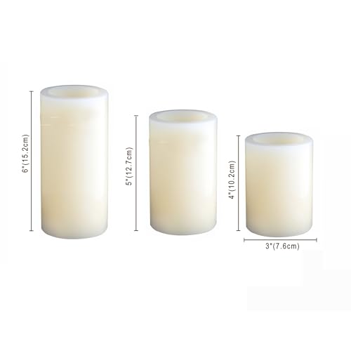 Image of CANDLE CHOICE Battery Operated Color Changing Flameless Candles with Remote Timer Real Wax Realistic Flickering Electric Multicolor LED Pillars Lights for Home Wedding Christmas Decorations 3 Pack