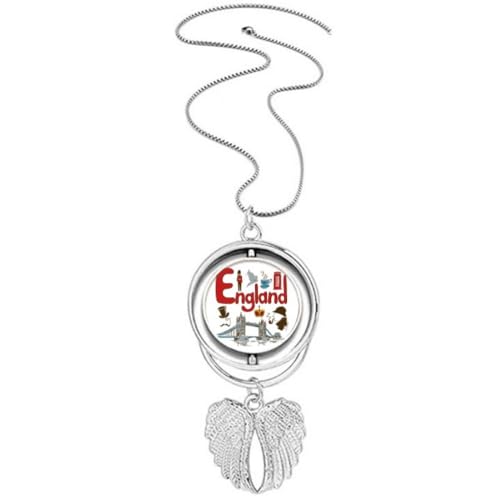 Collier ailes d'ange Angleterre avec pendentif symbole national chic