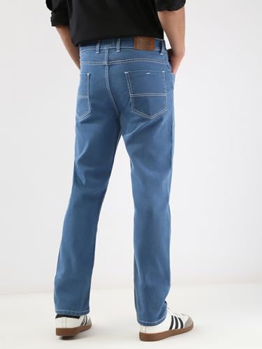 Image of Urbano Fashion Men's Straight Fit Washed Jeans Stretchable