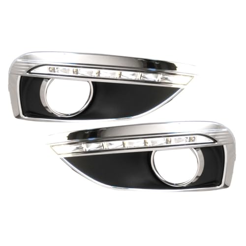 BAKUGO 2 Piezas LED Luz De Circulación Diurna Luz Antiniebla Luz Parachoques Delantero DRL Luz De Señal De Vuelta para Hyundai IX35 2010 2011 2012-White