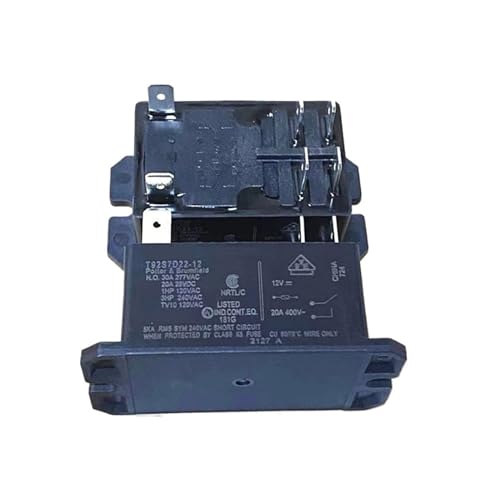 Relé HF92F T92S7D22-12 de 30A y 12V con 6 pines para soportar altas cargas de corriente