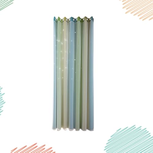 Rideau double couche en maille vert isolant et occultant pour deco - 6