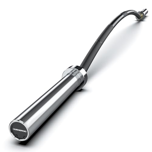 E.T.ENERGIC 7FT Olympic Cambered Barbell Bar Load 1000LBS Capacity Available Mens Barbell with Hard Chrome Sleeves for 2 Olympic Plates