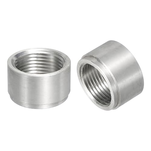 sourcing map 2 raccordi a saldare NPT femmina da 3/4, diametro esterno 3 cm. x 1,9 cm di lunghezza in alluminio NPT femmina a saldare su tappo a gradino, colore argento