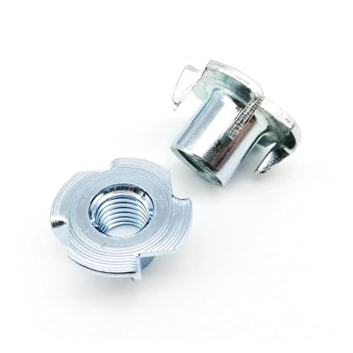 Rimmean 10 Pezzi M4 M5 M6 M8 M10 Acciaio Spesso Quattro Griffe Dado Lunghezza 8-17mm(M4x12)