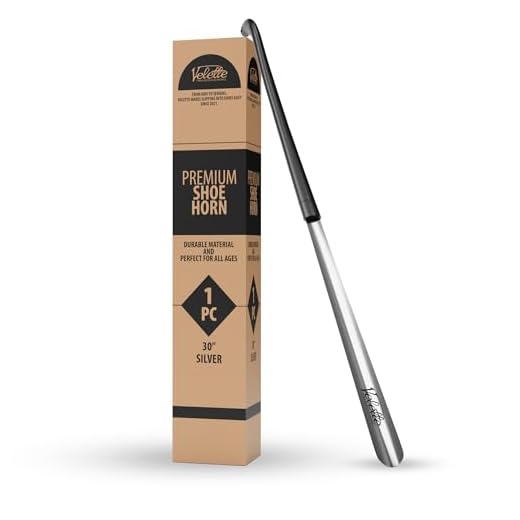 Velette Metal Shoe Horn Long Handle For Seniors, 30" Extra Long Shoe Horns For Boots and Cowboy Boots, with Comfortable Plastic Handle