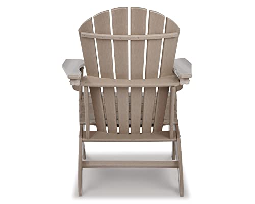 Signature Design by Ashley 1-Piece HDPE Outdoor Adirondack Chair, Driftwood - image 6