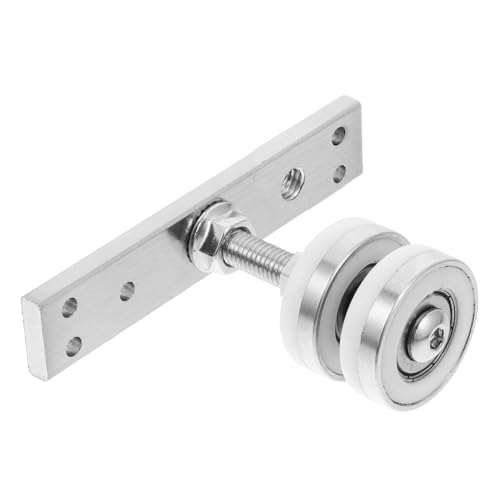 Homoyoyo Rueda de grúa de servicio pesado rodillos para puertas correderas polea pequeña rueda de polea ruedas para puerta Bisagras de puerta ocultas carro con ruedas acero inoxidable Plata
