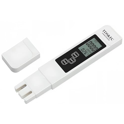 Binnan TDS Testeur 3 en 1, TDS EC Testeur de Qualité de l'eau, Digital Mètre TDS Testeur Numérique Mesureur de Température, pour Eau Potable, Piscine,...