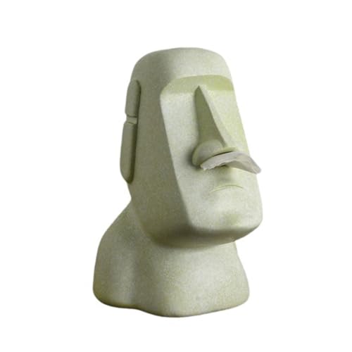 Vocdikficy Estatua de Piedra de la Isla de Pascua Caja de Toallas de Papel Decoración del Hogar Estatua Decoración Retro para la Sala de Estar Accesorios para el Hogar C