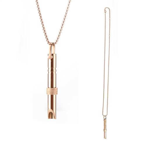 MAXQUU 1 Stück Atem-Halsketten-Pfeife, Edelstahl-Halsketten-Pfeife, Dekorativer Passender Schmuck, Meditation, Entspannung, Stress-Halskette, Pfeife, Tiefe Atemübungs-Halskette (Gold) MAXQUU 1 Stück Atem-Halsketten-Pfeife, Edelstahl-Halsketten-Pfeife, Dekorativer Passender Schmuck, Meditation, Entspannung, Stress-Halskette, Pfeife, Tiefe Atemübungs-Halskette (Gold)