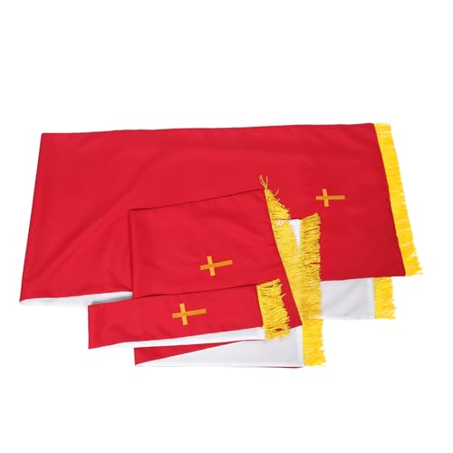 Ensemble de 3 parements d'autel réversibles rouge et blanc Mikikit