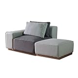 ISSEIKI ソファ 2人掛け 2P PILE LOW SOFA ARM (R) + OTTO 2SET ひじ掛け ユニット ファブリック ウォルナット 組み合わせ アーム(R)+オットマン