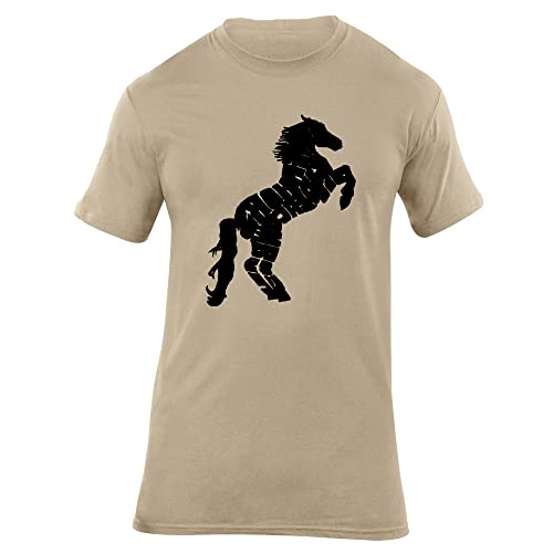 Leisure Mens Tee Top Horse Lion Print Fitted Short Sleeve Round Neck Tee Top
