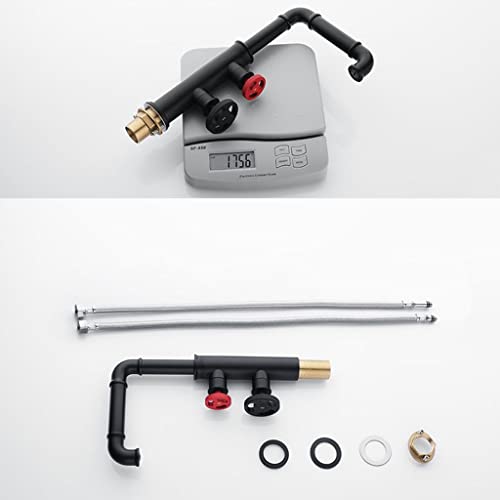 Mitigeur de lavabo mécanique robuste robinet d'évier double commande eau chaude froide - 3