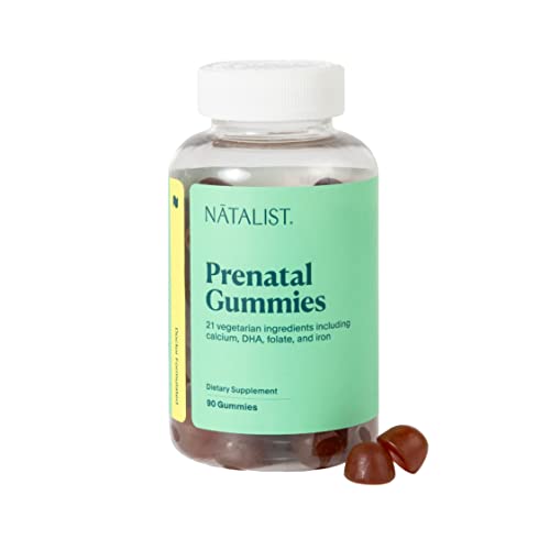 NATALIST Prenatal Gummies for Her Daily Preconception & Pregnancy Formula Women\'s Multivitamins + DHA Omega-3 from Algae - Mixed Berry, Vegetarian, Gluten-Free, Non-GMO - 90 Count