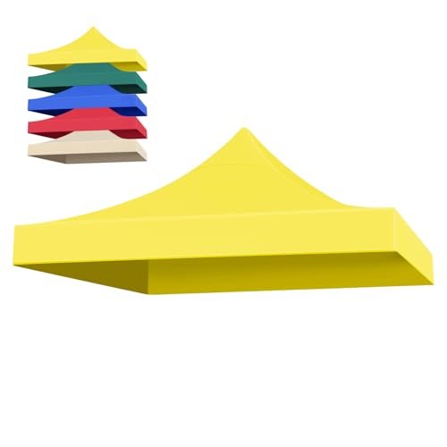 frides Techo de Repuesto para Gazebo 3x3 m, Techo de Reemplazo para Carpa Pabellón Protección UV 30+, Tela Oxford 1200D Engrosada(Amarillo)