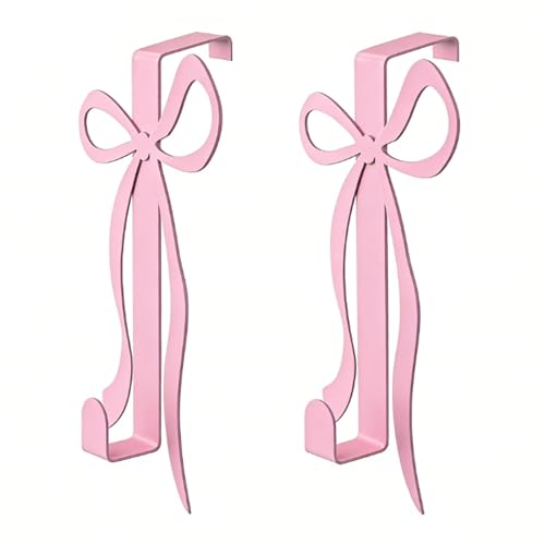 ASHATA Crochet de Porte D'armoire 2 Pièces, Design D'arc élégant en Acier à Haute Teneur en Manganèse pour Salles de Bains Cuisines Chambres à Coucher (PINK)
