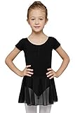 JEE.MDNMD.OO Girls' Flutter Sleeve Skirted Leotard Black