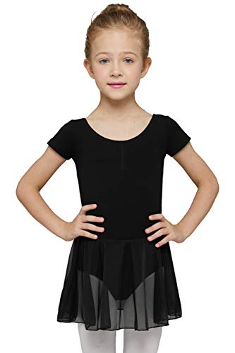 JEE.MDNMD.OO Girls' Flutter Sleeve Skirted Leotard Black