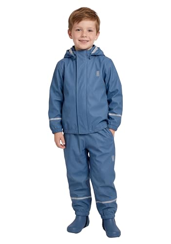 Kabooki LEGO Kinder Regenset für Jungen und Mädchen | Wasserdicht (5.000 mm) & Winddicht | Outdoor Regenanzug mit abnehmbarer Kapuze & Reflektoren