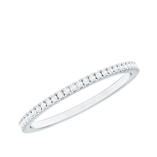 Natural Diamond Half Eternity Ring, Hi-Si Quality, Certified Diamond Stackable Wedding Band (Ideal For Gift)