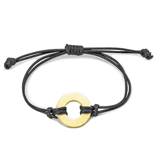 ABBECIAO 5Pack Brass Washer Bracelet Project Kit for Metal Stamping and Adjustable Bracelet Jewelry Making (Black)