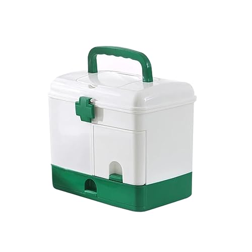 Scatola Pronto Portatile Verde Design Strati Organizzatore Medicinali Viaggi e Attività All Aperto Kit Medico Essenziale Per Emergenze