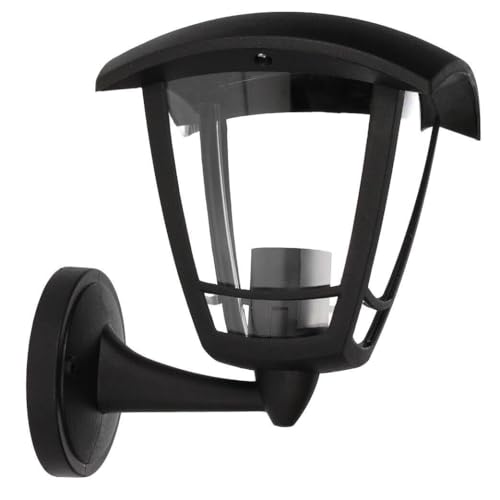 WatioWave Farol de jardín negro con brazo abatible E27, ideal para iluminar espacios exteriores y mejorar la decoración en jardines.