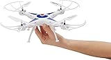Revell Control 23842 RC Quadcopter GO! Stunt, für Einsteiger, 2.4GHZ, Akku, Flip-Funktion, Rotorschutz, LED, Headless-Mode, Geschwindigkeitsstufen, ferngesteuerter Quadrokopter, weiß, 31 cm
