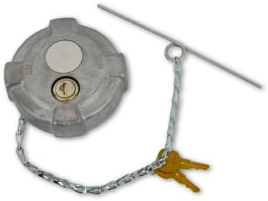 Velvac 600263 Fuel Tank Cap 3.5" for Kenworth, 255° F Thermal Relief, 12" Chain and 6.5" Bail, Retail Clamshell