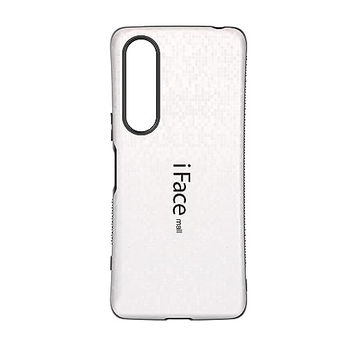 【モザイク版】 iFace mall Xperia 1 V 用 ケース SO-51D SOG10 XQ-DQ44 カバー ストラップホール TPU 耐衝撃 耐摩擦 ワイヤレス充電対応 (ホワイト)