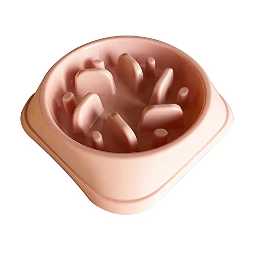 Khampa Plastic Slow Feeding Dog Bowl, Food Safe Durable Material (9 Oz)