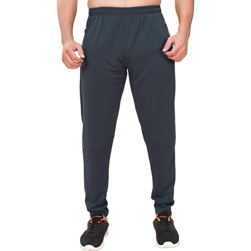 Image of TECHNOSPORT Men's Plus Size Solid Slim Fit Track Pant with Quick Dry SPF50+ for Running, Workout & Sports