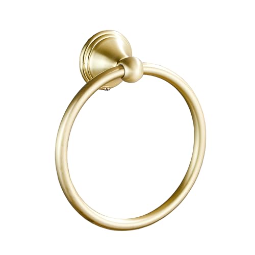 Towel Ring for Bathroom Brusehd Light Gold Hand Towel Holder 1 Pack Bathroom Accessories and Towel Racks for Bathroom Wall Mount