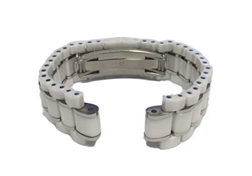 Swiss Legend 22Mm White Ceramic/Silver Stainless Steel Bracelet Watch Band Fits 45Mm Identity Watch #TOP1
