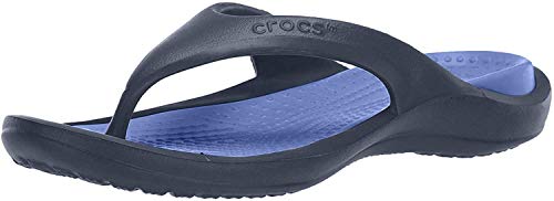 Crocs Unisex Men's and Women's Athens Flip Flops | Adult Sandals, Navy/Cerulean Blue, 8 US