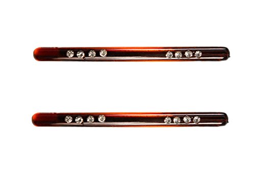 Caravan Tortoise Shell Pin, Bobby with Crystal Stone Pair
