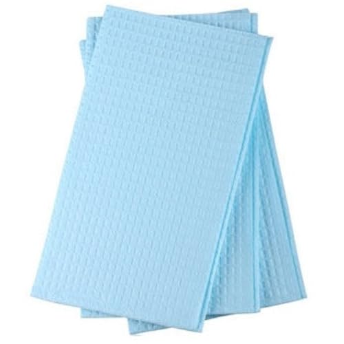 Image of Crosstex Professional Towel [Pack of 500] for Dental Bibs, Nails, Tattoo, Dentist, Medical, 3-Ply Tissue, Blue